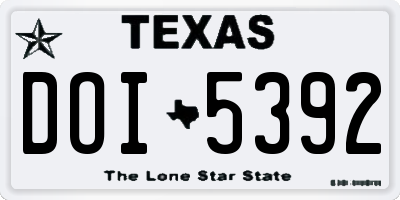 TX license plate DOI5392
