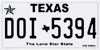 TX license plate DOI5394
