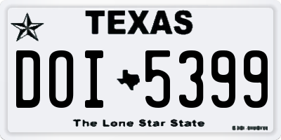 TX license plate DOI5399
