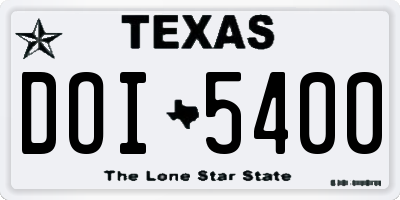 TX license plate DOI5400