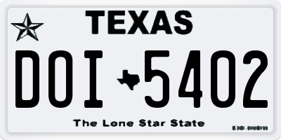 TX license plate DOI5402