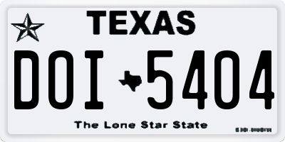 TX license plate DOI5404