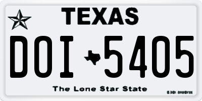 TX license plate DOI5405