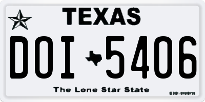 TX license plate DOI5406