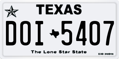TX license plate DOI5407