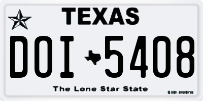 TX license plate DOI5408