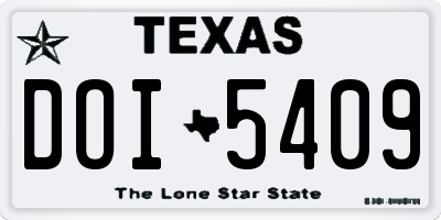 TX license plate DOI5409