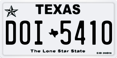 TX license plate DOI5410