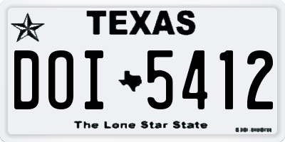 TX license plate DOI5412