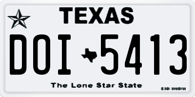 TX license plate DOI5413