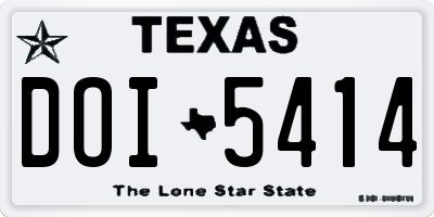 TX license plate DOI5414