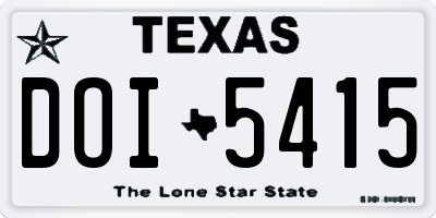 TX license plate DOI5415