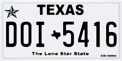 TX license plate DOI5416