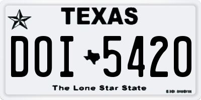 TX license plate DOI5420