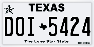 TX license plate DOI5424