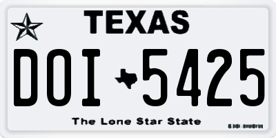 TX license plate DOI5425