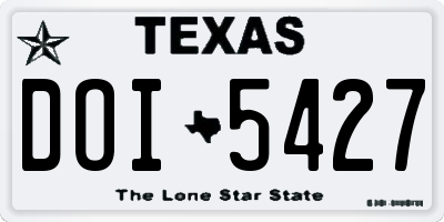 TX license plate DOI5427