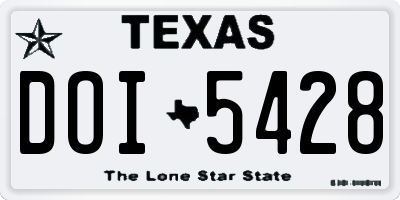 TX license plate DOI5428