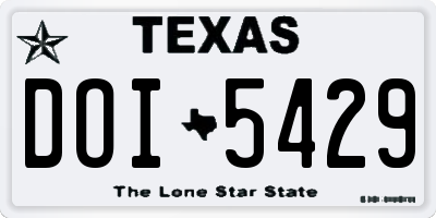 TX license plate DOI5429
