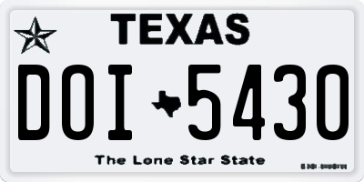 TX license plate DOI5430