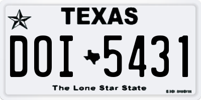 TX license plate DOI5431