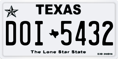 TX license plate DOI5432