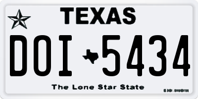 TX license plate DOI5434