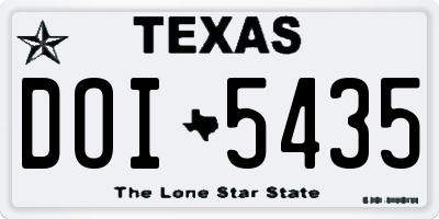 TX license plate DOI5435
