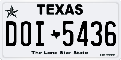 TX license plate DOI5436