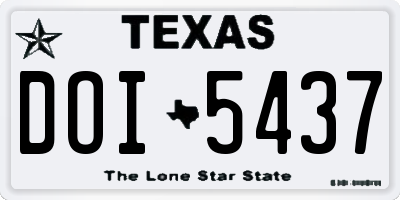 TX license plate DOI5437
