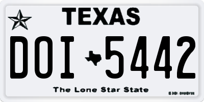 TX license plate DOI5442