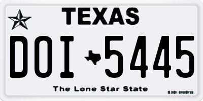 TX license plate DOI5445