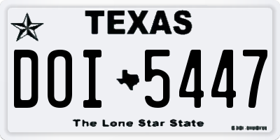 TX license plate DOI5447
