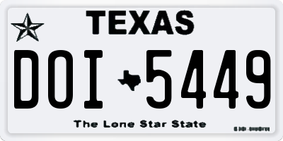TX license plate DOI5449