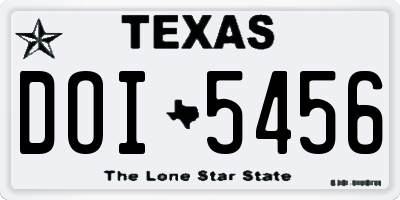 TX license plate DOI5456