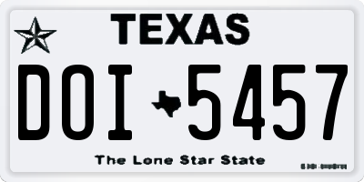 TX license plate DOI5457