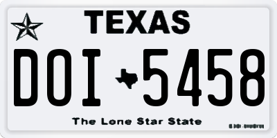 TX license plate DOI5458