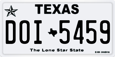 TX license plate DOI5459