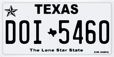 TX license plate DOI5460