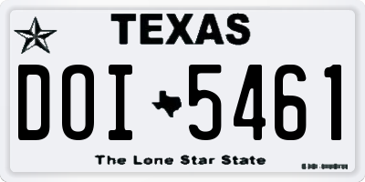 TX license plate DOI5461