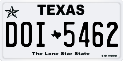 TX license plate DOI5462