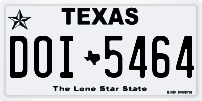 TX license plate DOI5464