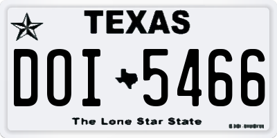TX license plate DOI5466