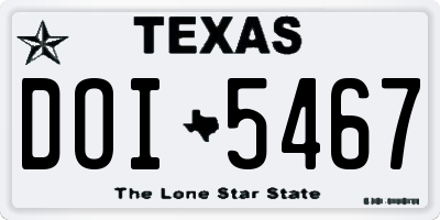 TX license plate DOI5467