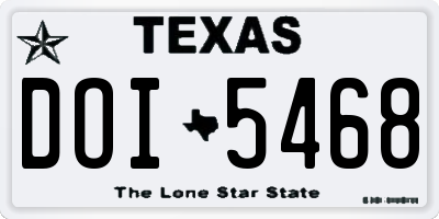 TX license plate DOI5468