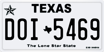 TX license plate DOI5469