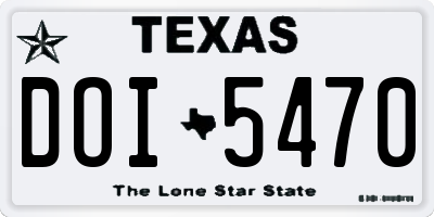 TX license plate DOI5470