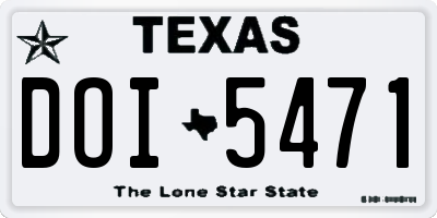 TX license plate DOI5471