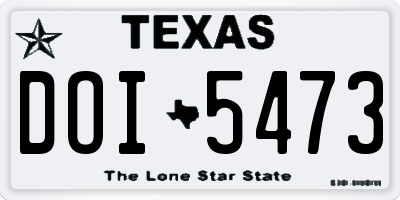 TX license plate DOI5473