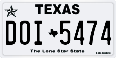 TX license plate DOI5474